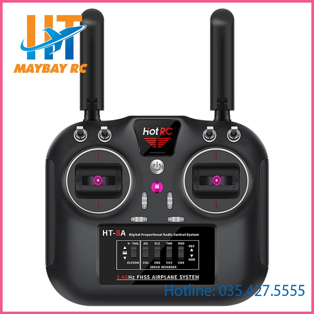 Bộ điều khiển tx,rx Hotrc HT - 8A 2.4g cho máy bay su27