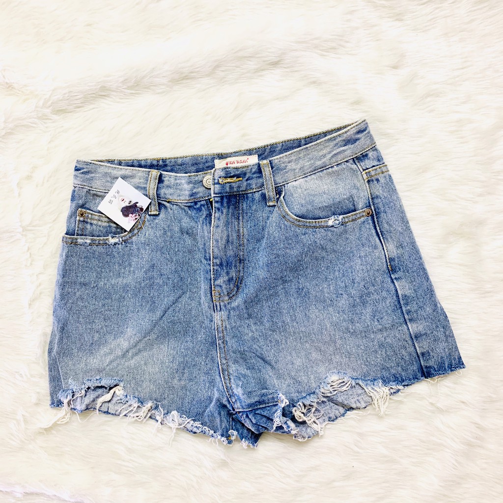 Quần Short jean nữ đẹp giá rẻ lưng cao rách tủa | BigBuy360 - bigbuy360.vn
