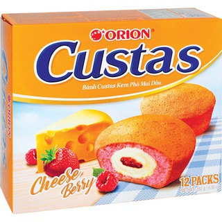 Bánh Custas kem sữa/custard/ kem phô mai dâu hộp 12 gói 276~282g