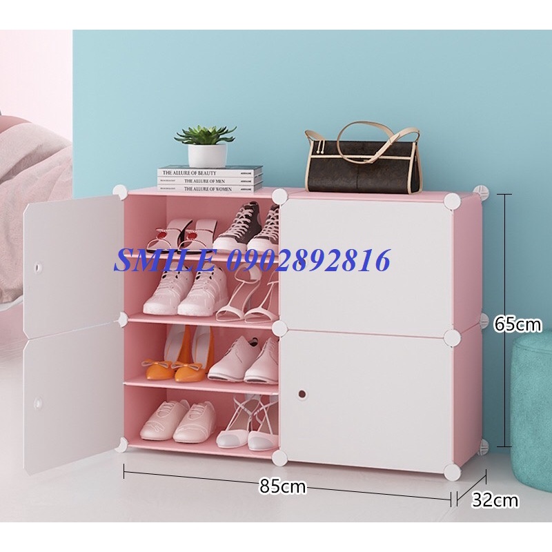 {MỚI VỀ} TỦ NHỰA LẮP GHÉP ĐỂ GIÀY DÉP 8 Ngăn GHÉP 2x2 ĐỂ ĐƯỢC 16 ĐÔI GIÀY.