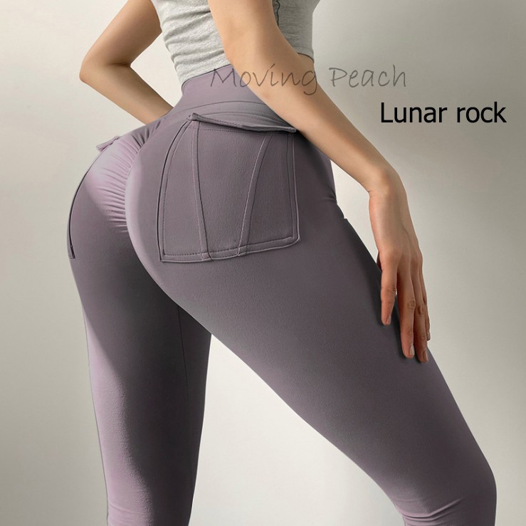 Quần legging MOVING PEACH CLI thể thao lưng cao nâng hông có túi dành cho nữ