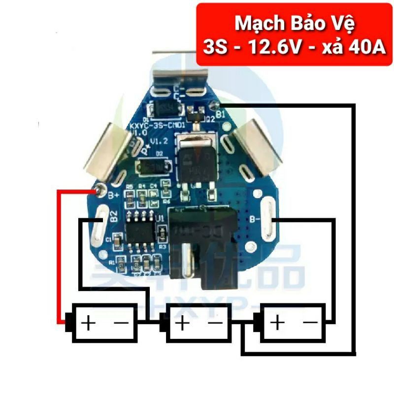 Mạch pin 12v tam giác thông dụng cho các máy khoan trung quốc