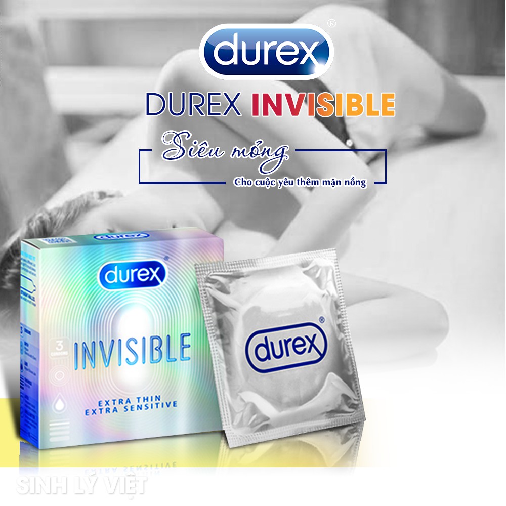 [Bán Chạy] Hộp Bao Cao Siêu Mỏng Durex Invisible (Hộp 3c).  Dòng Bcs Siêu Mỏng Ôm Sát Cho Cảm Giác Chân Thật Nhất.