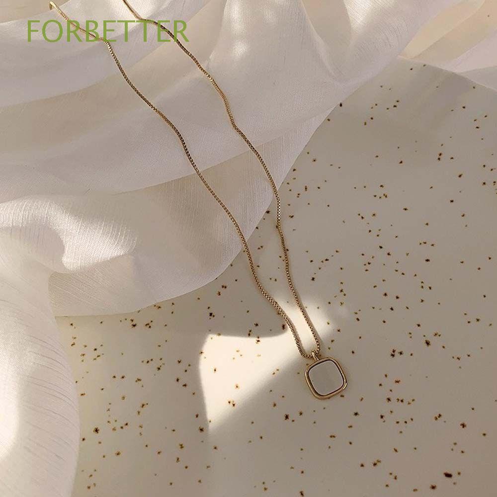 Vòng cổ hợp kim mặt hình vuông nhiều màu sắc phong cách Hàn Quốc thời trang cho nữ