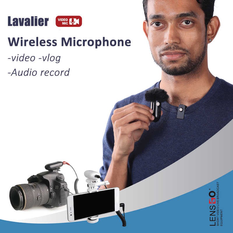 Micro Thu Âm Wireless LENSGO LWM-318C Đen (TX+RX) - Chính Hãng