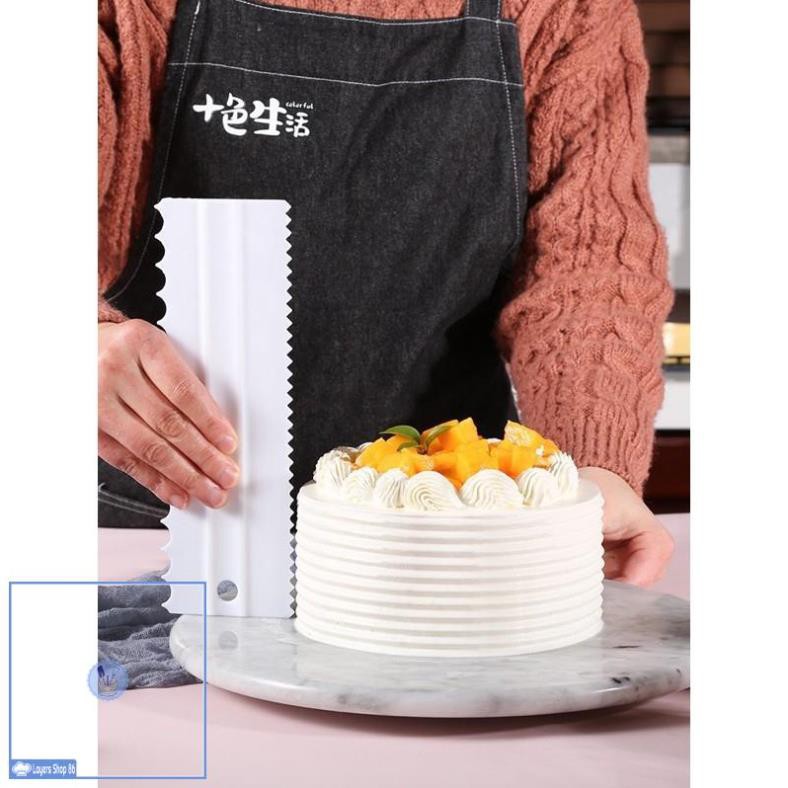 Set 4 Miếng dụng cụ tạo vân chà láng bánh kem hàng loại 1