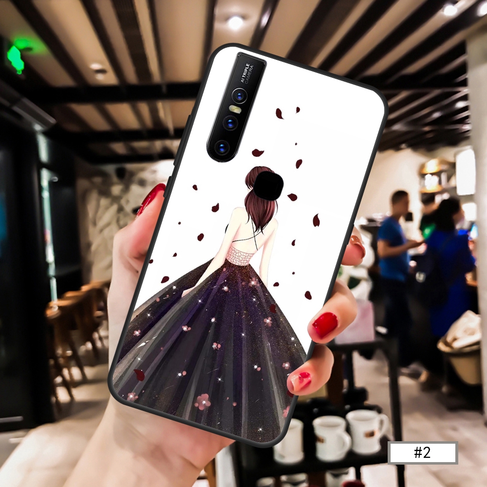 Ốp điện thoại TPU dẻo hình cô gái xinh xắn cho Vivo Y91 Y93 Y12 Y15 Y17 V11 V11i V15 V15 Pro S1 S1 Pro