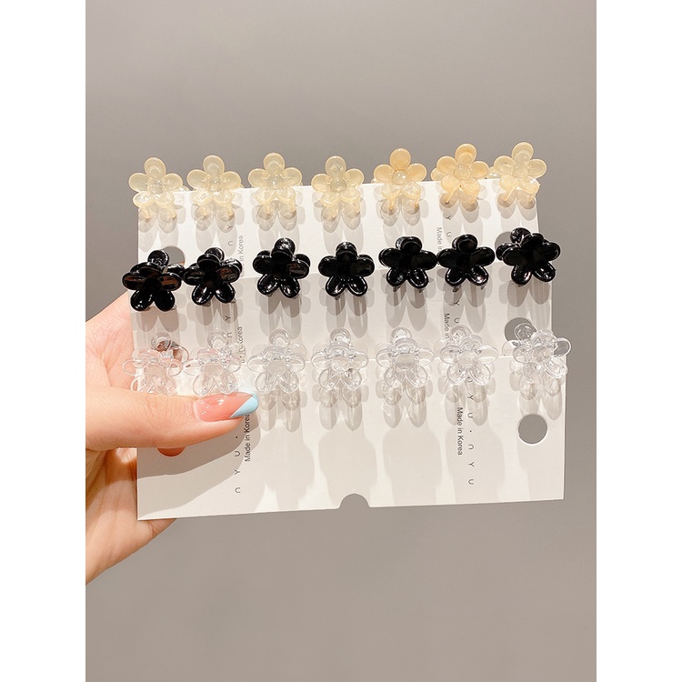 Set Kẹp Tóc Hình Hoa Bằng Acrylic Dễ Thương Phong Cách Hàn Quốc