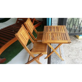 Bộ bàn ghế gỗ xếp cafe mini ( 1 bàn + 2 ghế )
