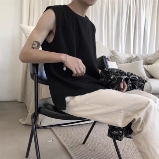 Áo thun trơn Tanktop basic trắng đen ( chất cotton 100% )