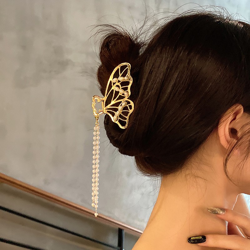 Kẹp Tóc Kim Loại Hình Bướm Xinh Xắn Phong Cách Hàn Quốc Cho Nữ