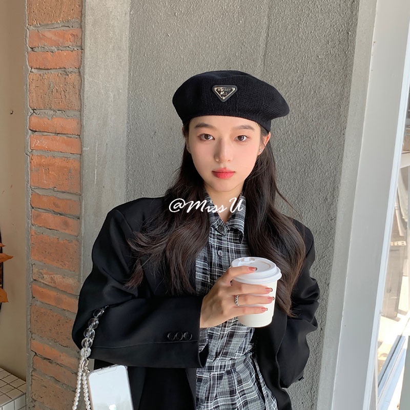 Mũ Beret màu sắc Vintage phong cách Hàn Quốc