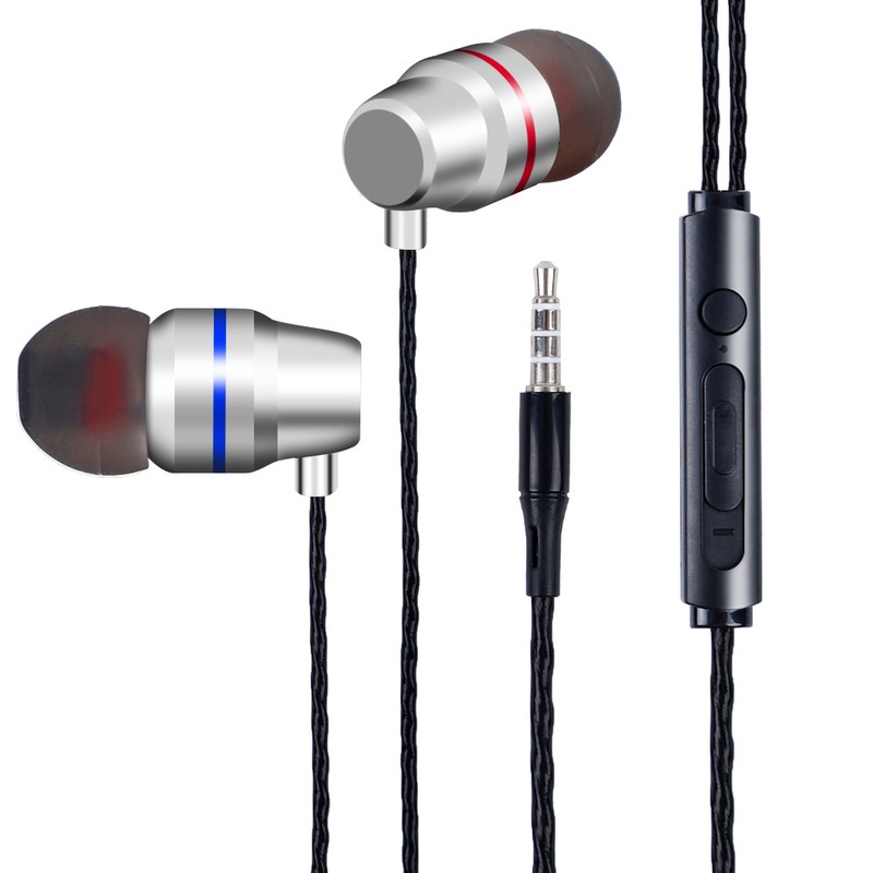 Tai Nghe Nhét Tai Jack 3.5mm Âm Thanh Siêu Trầm Có Micro Cho Điện Thoại Android Máy Tính