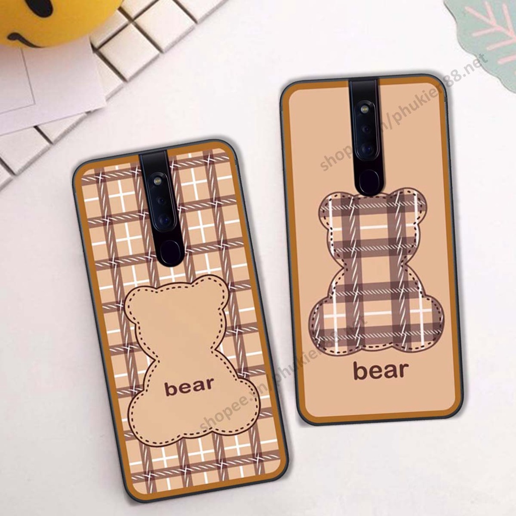 Ốp lưng Oppo F11 / F11 Pro ốp điện thoại LineBear, bé tóc xù, hoa siêu đẹp