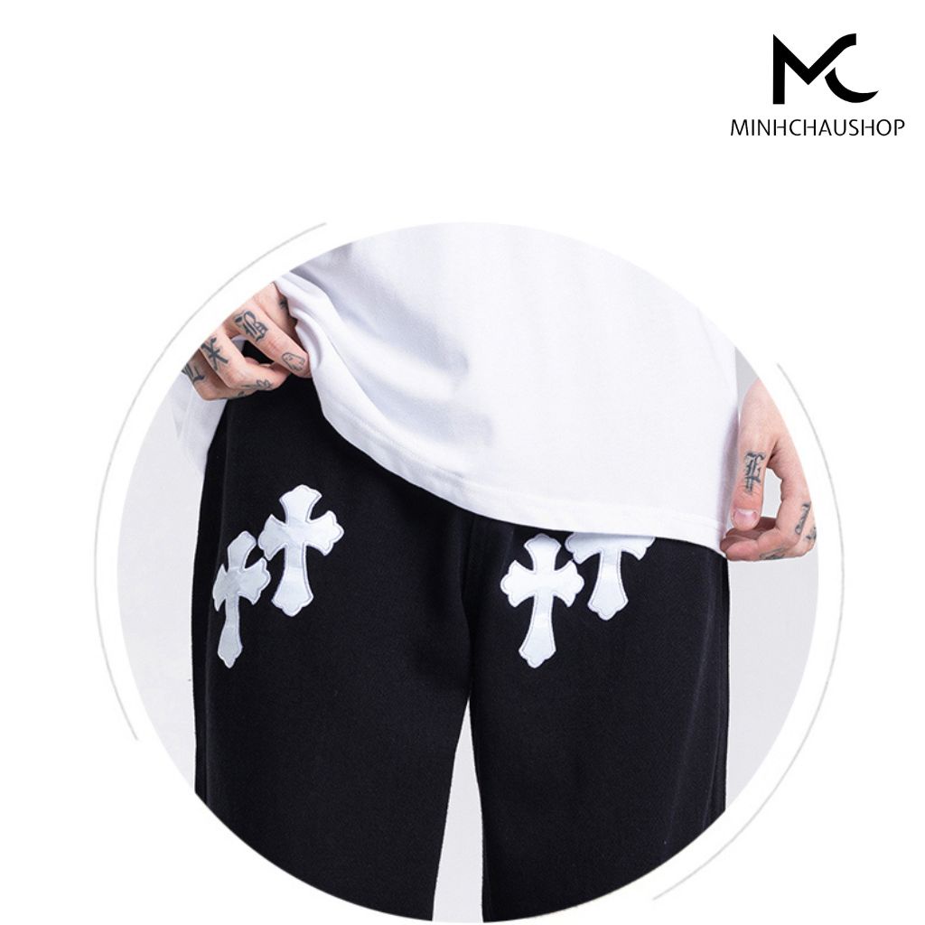 Quần jean nam ống rộng SANMINHCHAU quần kaki nam dáng suông thêu chữ thập phong cách hàn quốc QD26