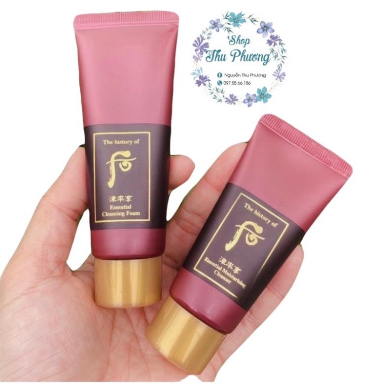 Tuýp Kem tẩy trang Whoo đỏ Essential Cleanser 30ml