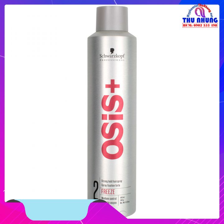Gôm xịt giữ nếp cứng vừa Schwarzkopf OSiS+ Freeze Strong Hold Hairspray 300ml