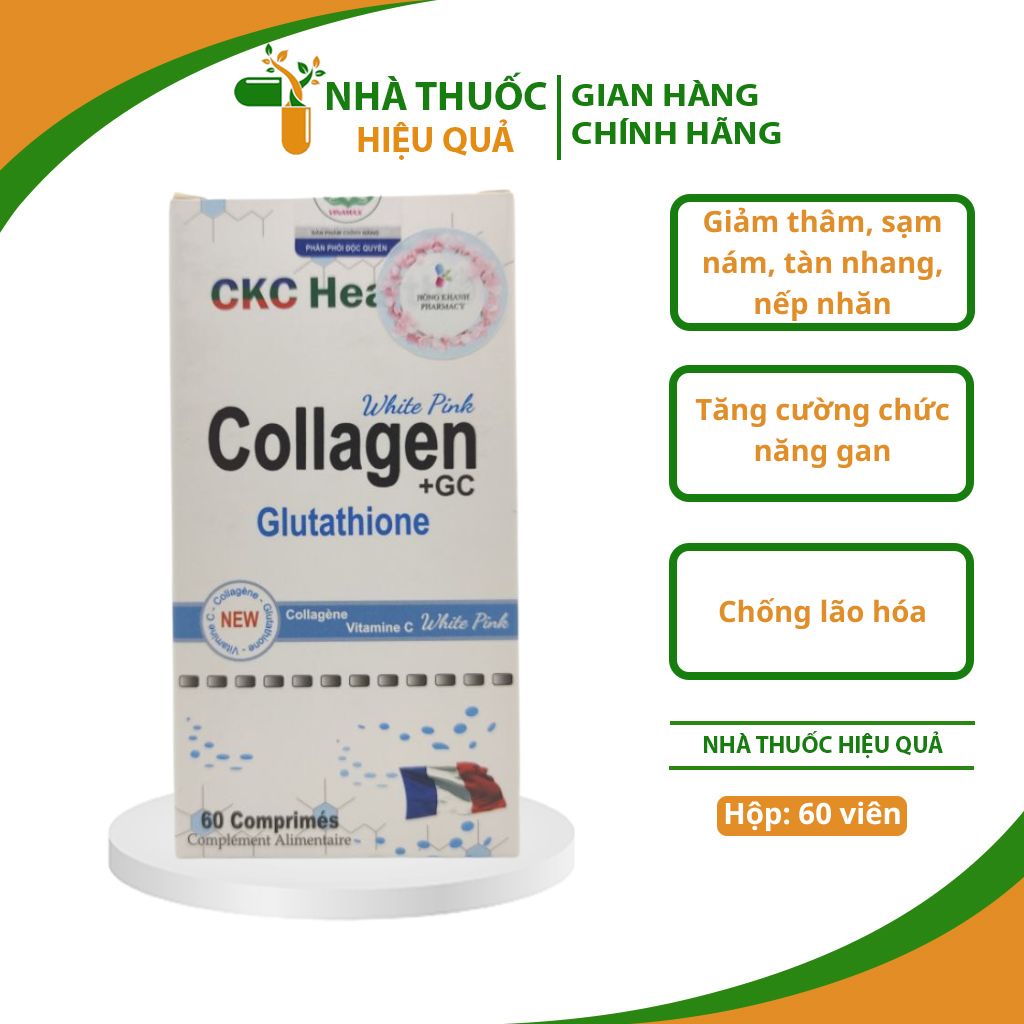 Collagen GC I Hàng chính hãng PhápI Làm đẹp da từ bên trong, trắng da giảm sạm nám, chống lão hóa da.Lọ 60v.thuochieuqua