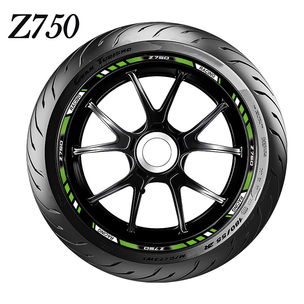 Kawasaki Z650 Z750 Tem phản quang bánh xe mô tô Kawasaki Sọc Decal Dán trang trí chống thấm nước