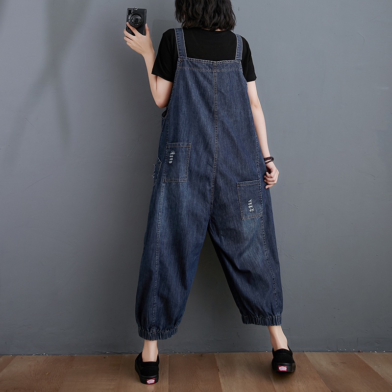Quần yếm bigsize ống rộng chun gấu trẻ trung
