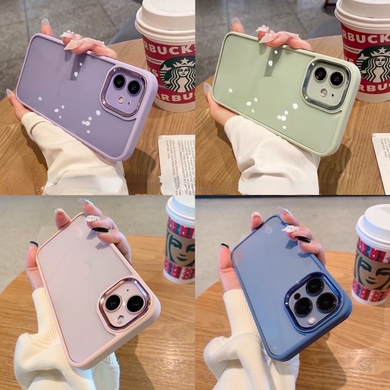 Ốp Điện Thoại Mỏng Chống Sốc Mạ Bóng Đơn Giản Cho iphone 15 14 13 12 11 pro max 8 7 plus x xs xr
