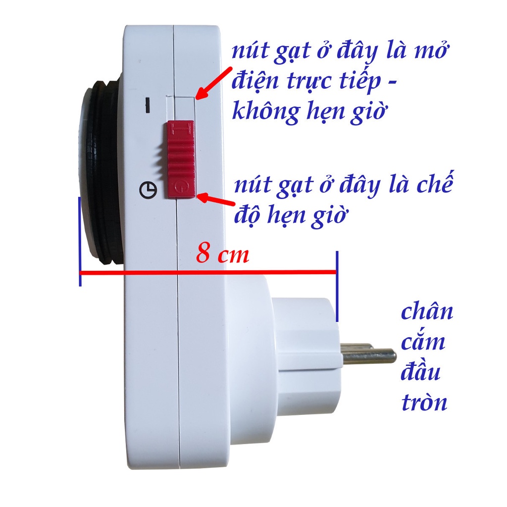 Công tắc ổ cắm hẹn giờ CƠ ATA AT24A - tắt mở tự động thiết bị điện