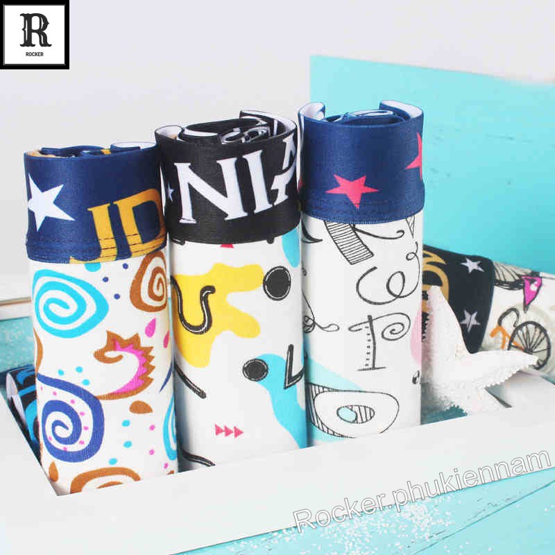 [Combo] Hộp 5 quần lót nam Boxer - Quần sịp Boxer Họa Tiết S002.1