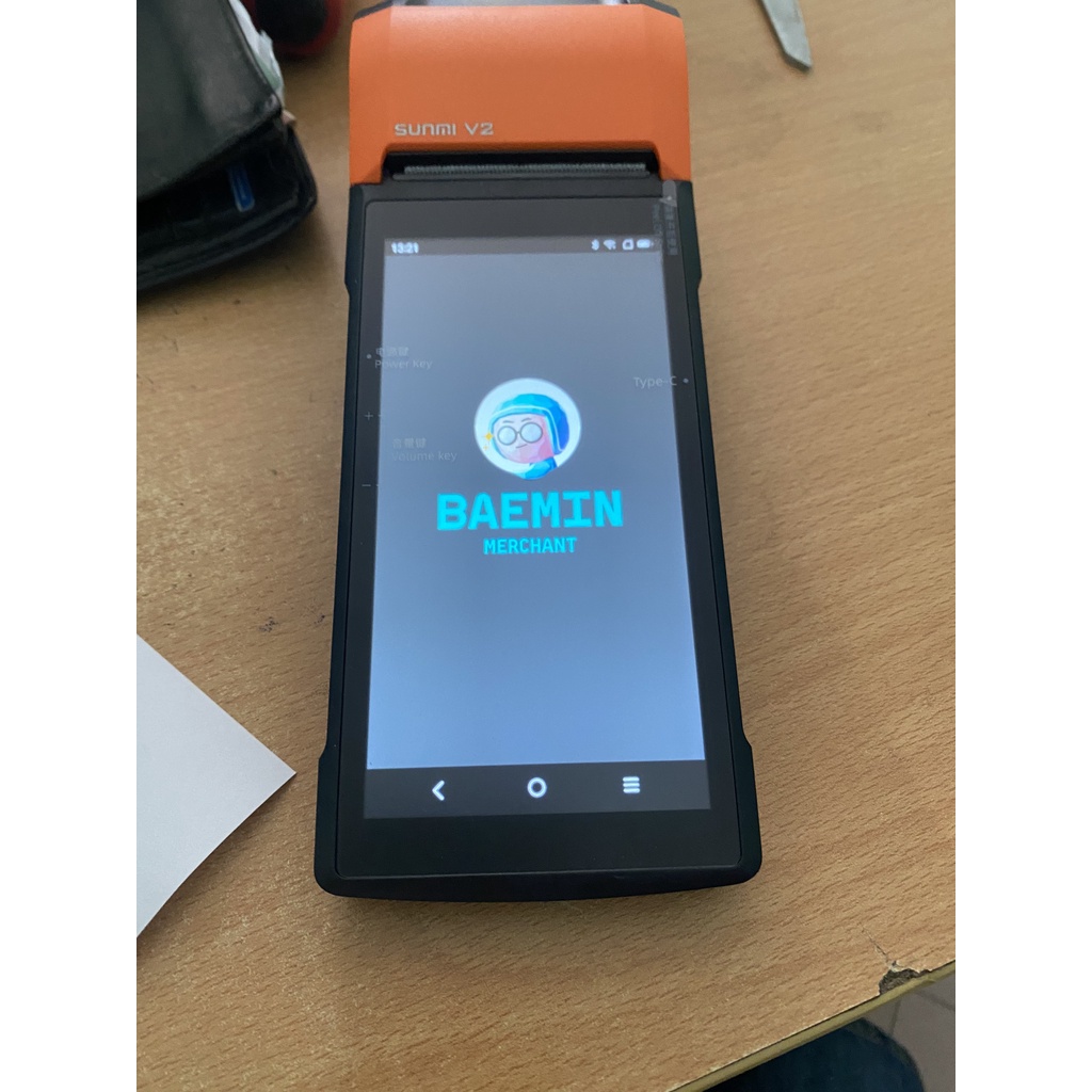 MÁY POS CẦM TAY SUNMI V1S -V2- Tặng 10 Cuộn Giấy-  Bản Quốc Tế  Tải App Grab- Now- Beamin-KiotViet...