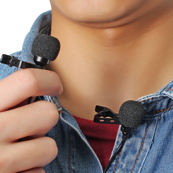 Micro cài áo 2 đầu mic AriMic Clipon Dual Lavalier