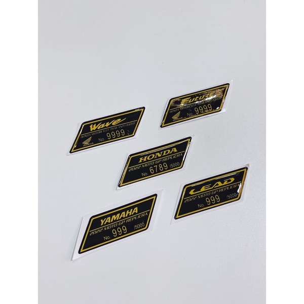 Tem nổi Fi Y15 ZR chữ Honda Yamaha Lead Future Wave số đẹp dán trang trí xe máy