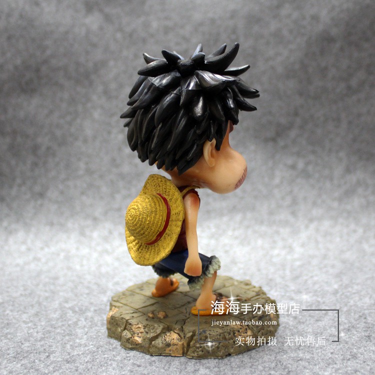 Ảnh thật - Mô hình Luffy chibi bầm dập cao khoang 15cm - one piece