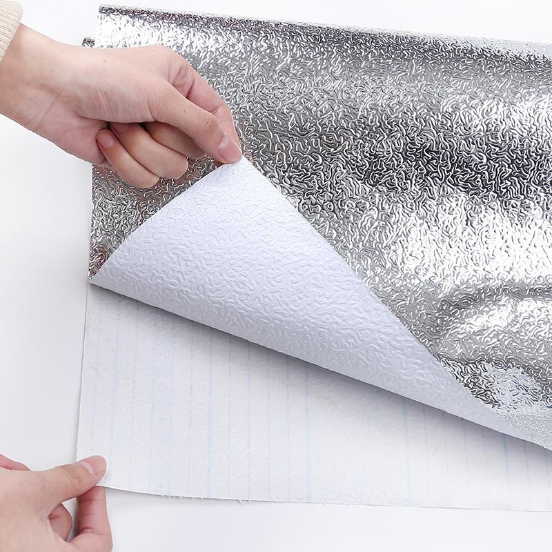 Giấy bạc dán bếp cách nhiệt không thấm nước dễ lau chùi, Cuộn giấy dán bếp chống dầu mỡ chịu nhiệt tốt bền