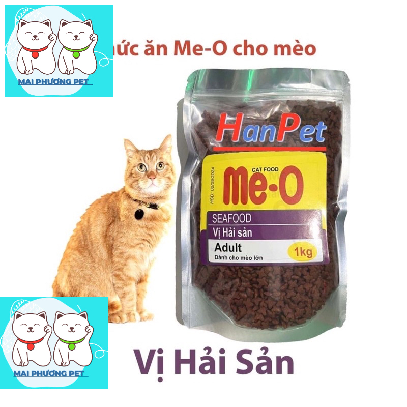 Thức ăn cho mèo Me-o 3 vị cá ngừ ,cá thu,hải sản gói chiết 1kg