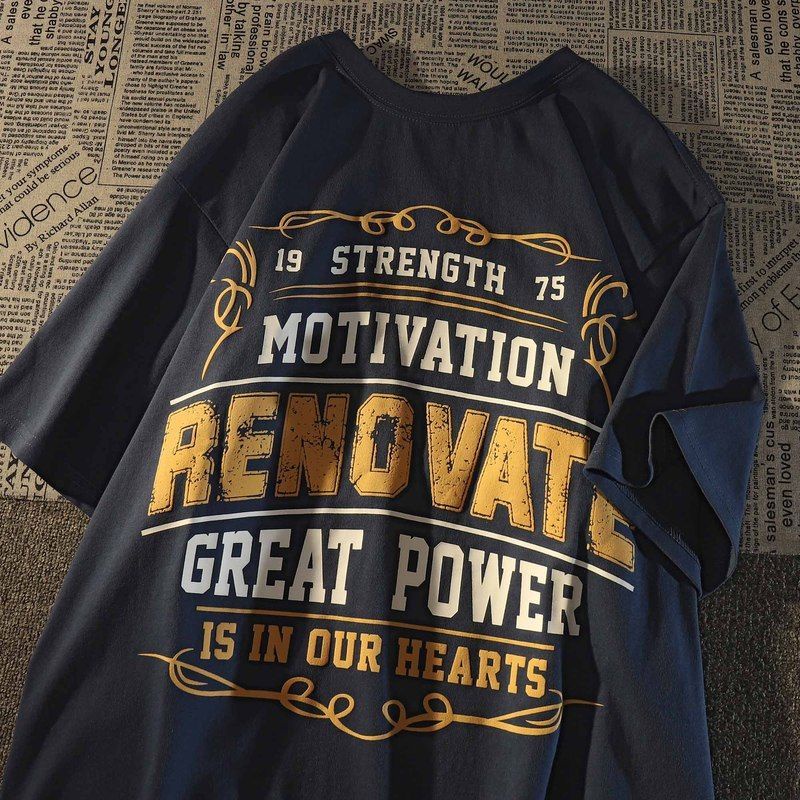 Summer pure cotton American retro hiphop fried street short sleeve T-shirt men's 2022 trendy ins loose bf half sleeve top Sxxc