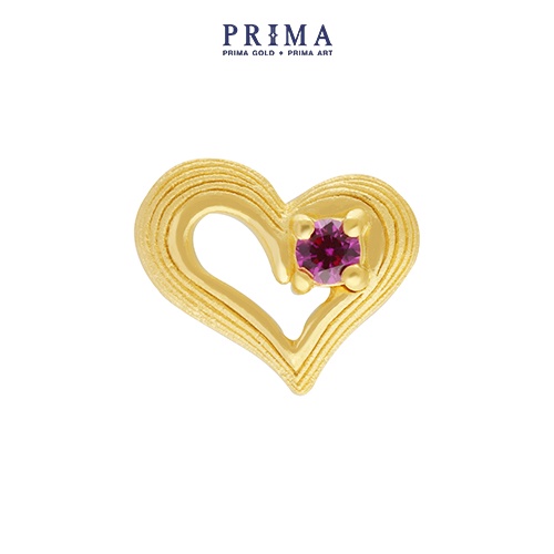 PRIMA Bông Tai Vàng 24K - BST Mono Chic - Trái Tim dễ thương (1 chiếc) - 165E0859
