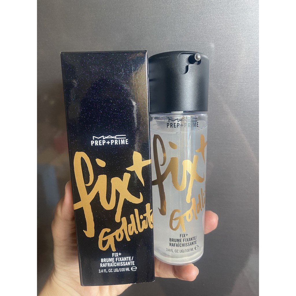 Nước xịt khoáng MAC Prep + Prime Face Fix + (Shimmer) 100ml màu Goldlite
