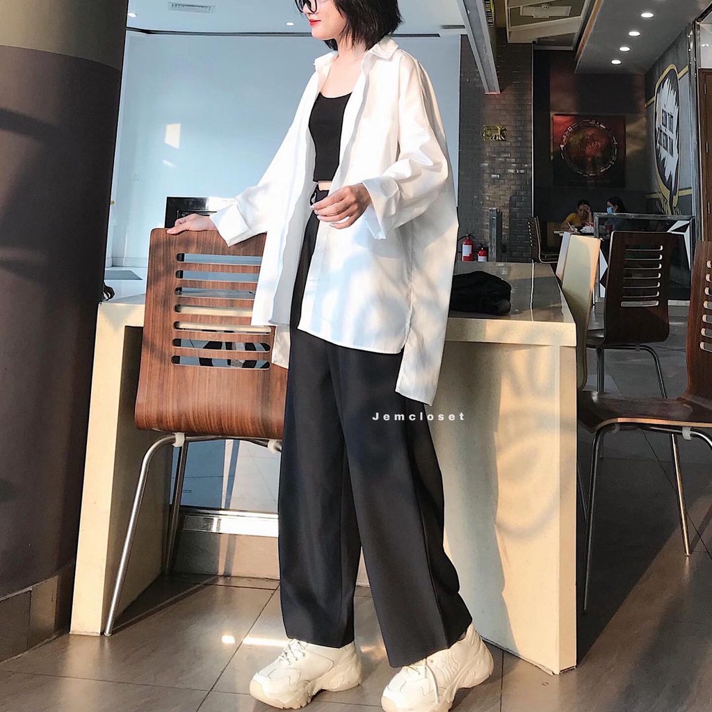Quần Vải Ống Suông JEM CLOSET Thiết Kế Basic Quần Dài Nữ Ống Rộng CLASSIC Chất Tây Mịn Mát Lên Form Dáng Siêu Xinh 2434