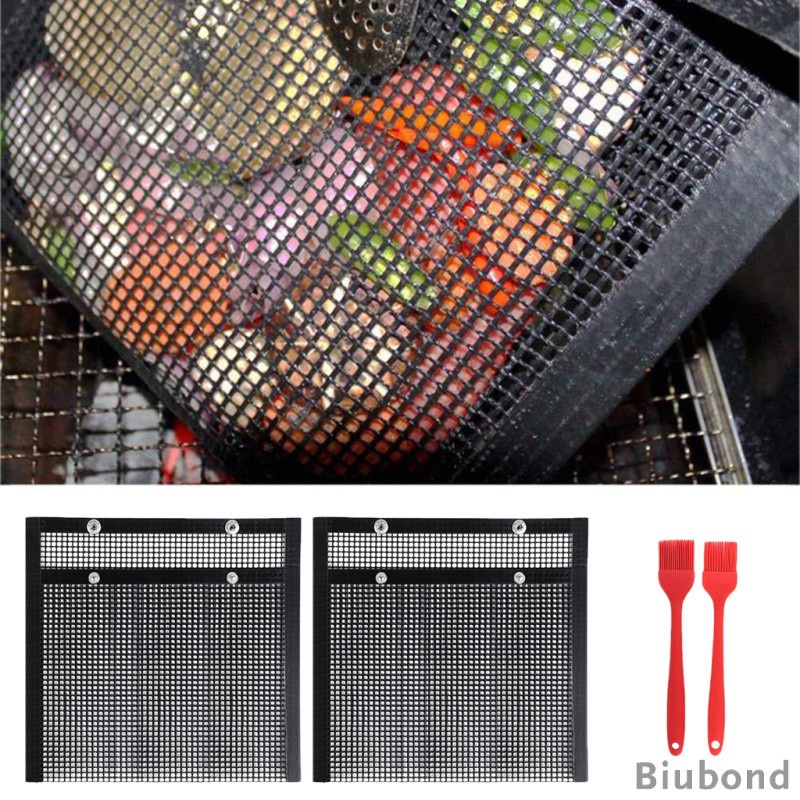 Túi Lưới Nướng Bbq Chịu Nhiệt Kèm Cọ Silicon