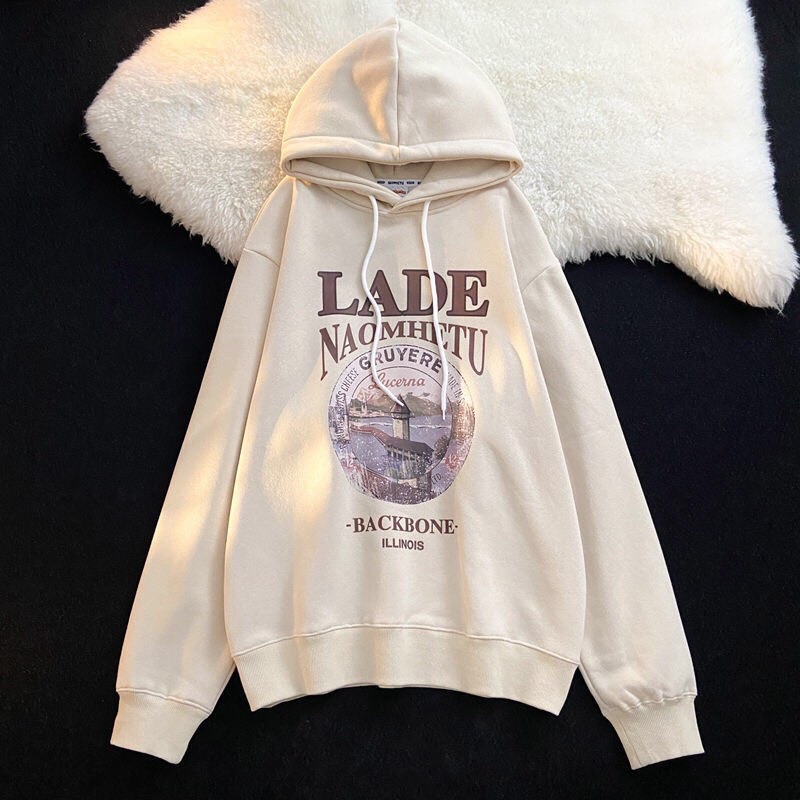 Áo Nỉ Hoodie Mũ 2 Lớp LADE Form To Rộng Unisex Nam Nữ Kiểu Dáng Ulzzang Hàn Quốc
