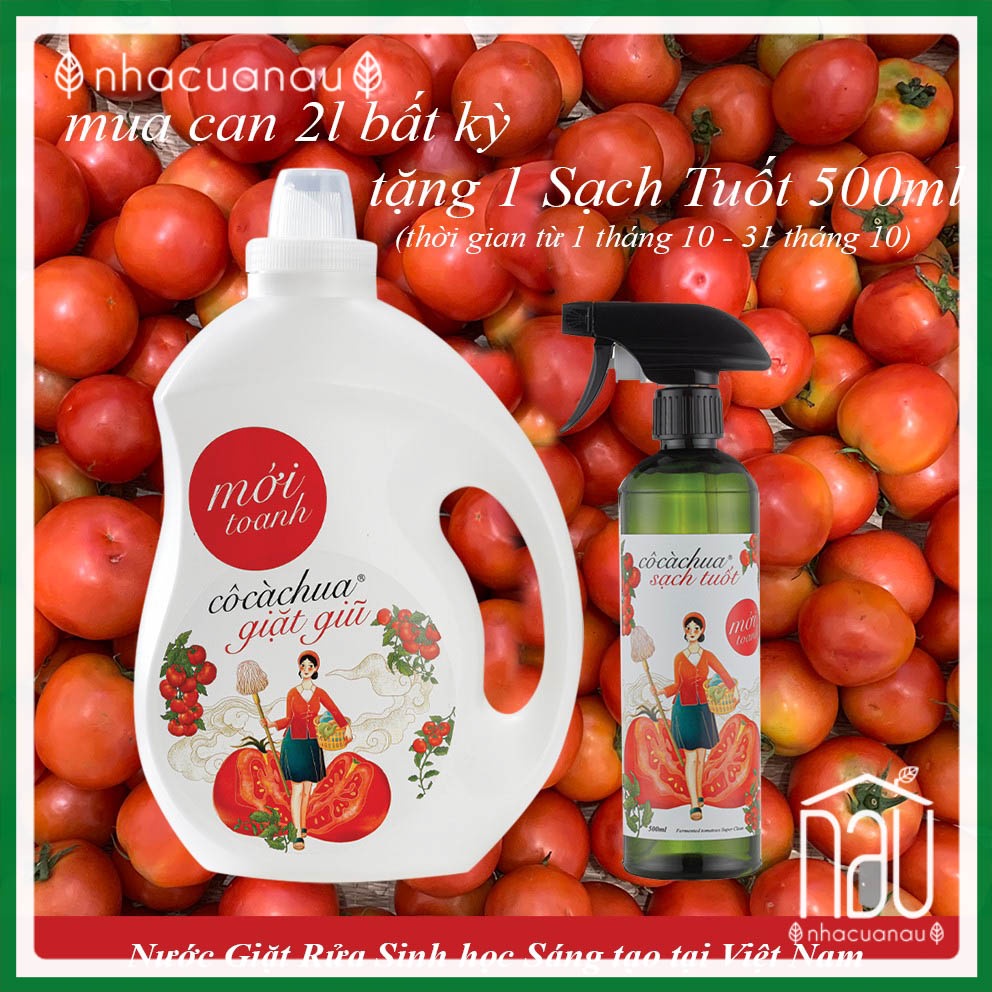 CÔ CÀ CHUA MỚI TOANH can 3.8L sản phẩm giặt rửa hữu cơ an toàn cho cả gia đình với thành phần thiên nhiên