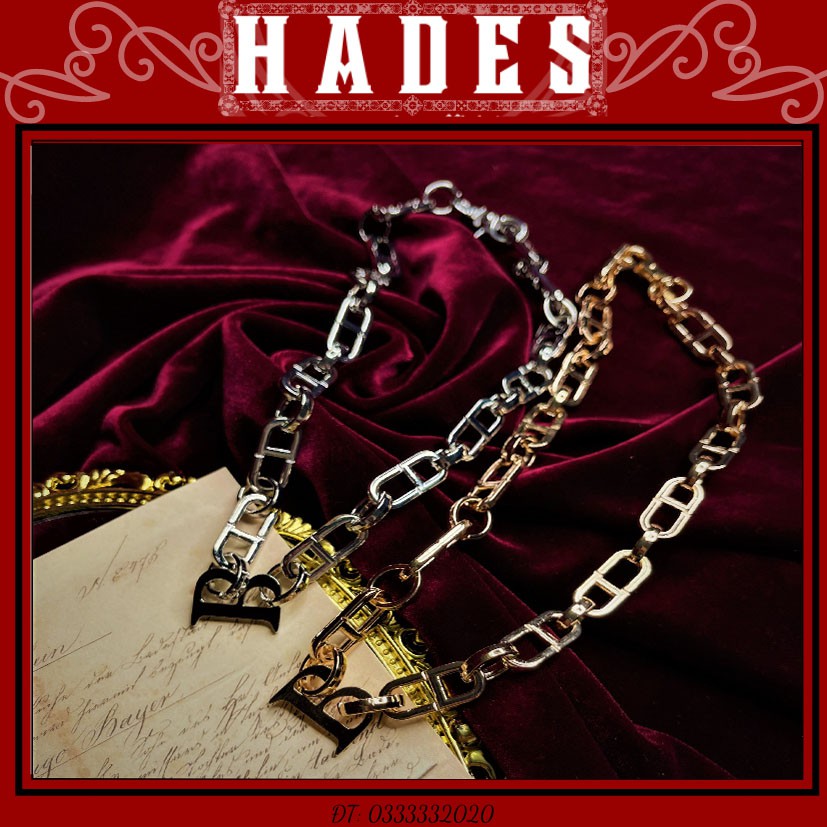 Vòng cổ mặt chữ B choker - Chain Dây chuyền mắt xích titan hiphop vòng tay phụ kiện trang sức cá tính Hades,js