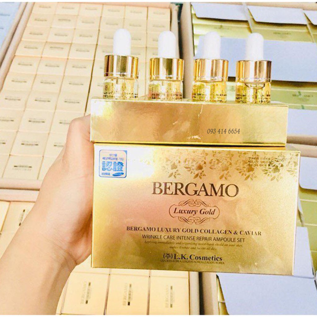 [Set 4] Serum Bergamo vàng Bergamo Luxury Gold Collagen & Caviar