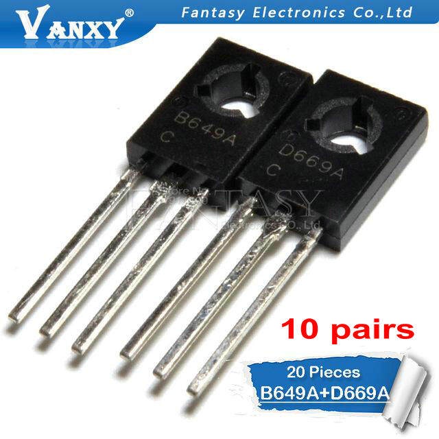 20 chiếc 2SB649A 2SD669A TO-126 (10 chiếc B649A + 10 chiếc D669A) Âm thanh trên ống betterway