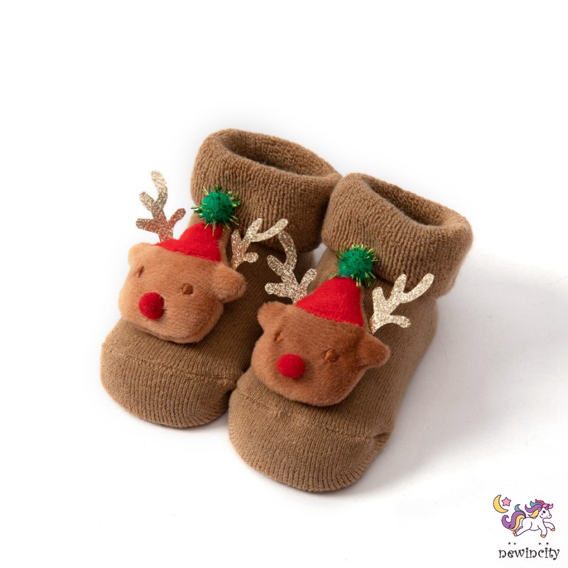 Vớ cotton chống trượt trang trí giáng sinh đáng yêu cho bé
