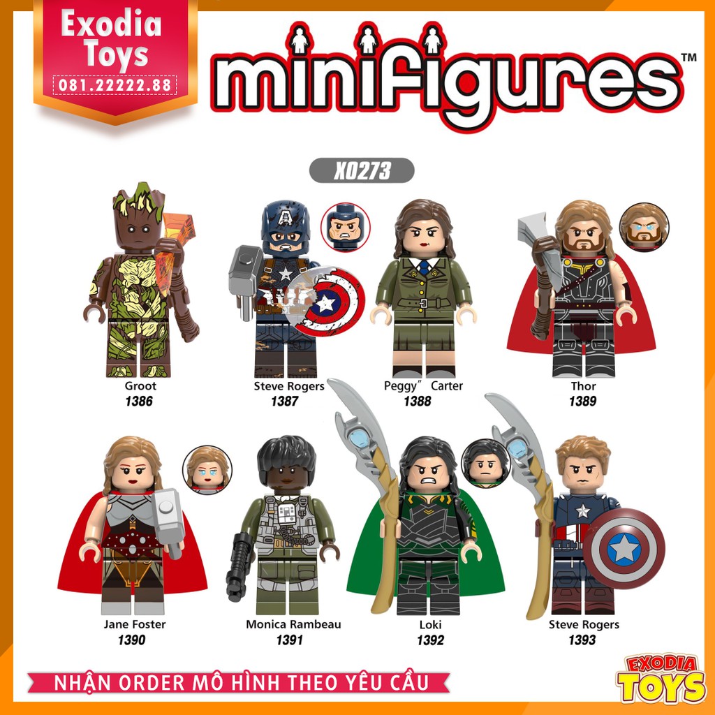 Xếp hình Minifigure Biệt đội siêu anh hùng Avengers : End Game - Đồ CHơi Lắp Ghép Sáng Tạo - X0273