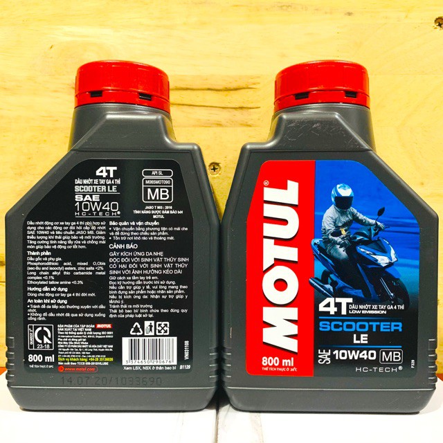 Nhớt xe tay ga Motul Scooter LE 4T 10W40 800ml - Tặng phễu thay nhớt