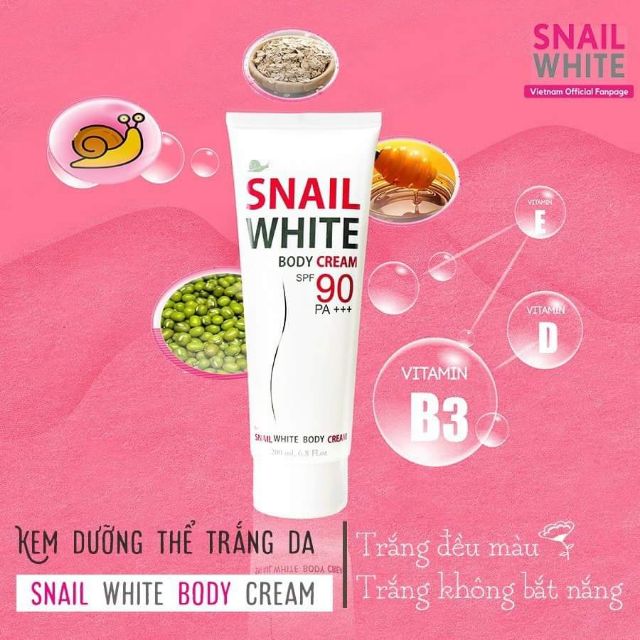 KEM_DƯỠNG_TRẮNG_DA TOÀN THÂN – #SNAIL_WHITE_BODY_CREAM_SPF_90_PA +++SNAIL WHITE_ CHÍNH HÃNG