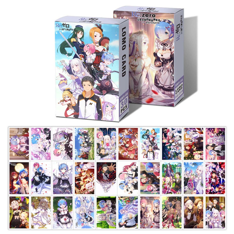 JS Haikyuu!! Attack On Titan, FAIRY TAIL, NARUTO, ONE PIECE, My Hero Academia, Re:Life In A Different World From Zero Photocard Lomo Card 30pcs/Set