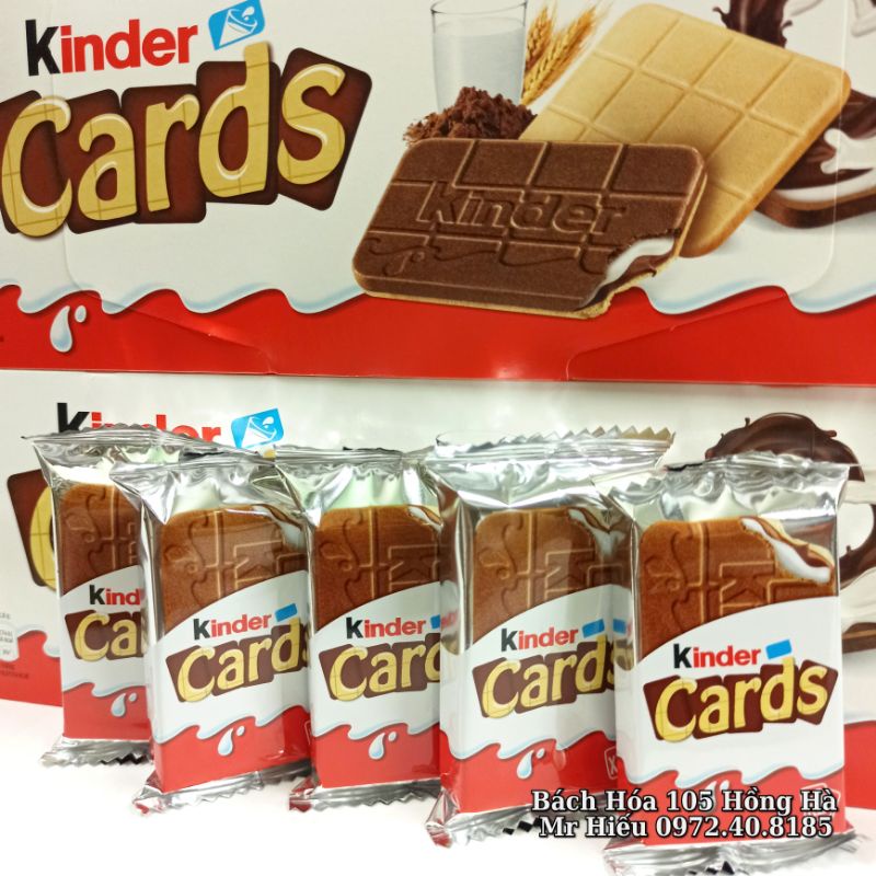 Bánh xốp socola Kinder Cards 26gram