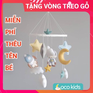 Đồ chơi treo nôi cho bé kích thích thị giác ảnh thật, có nhạc tự xoay BÉ BẦU TRỜI
